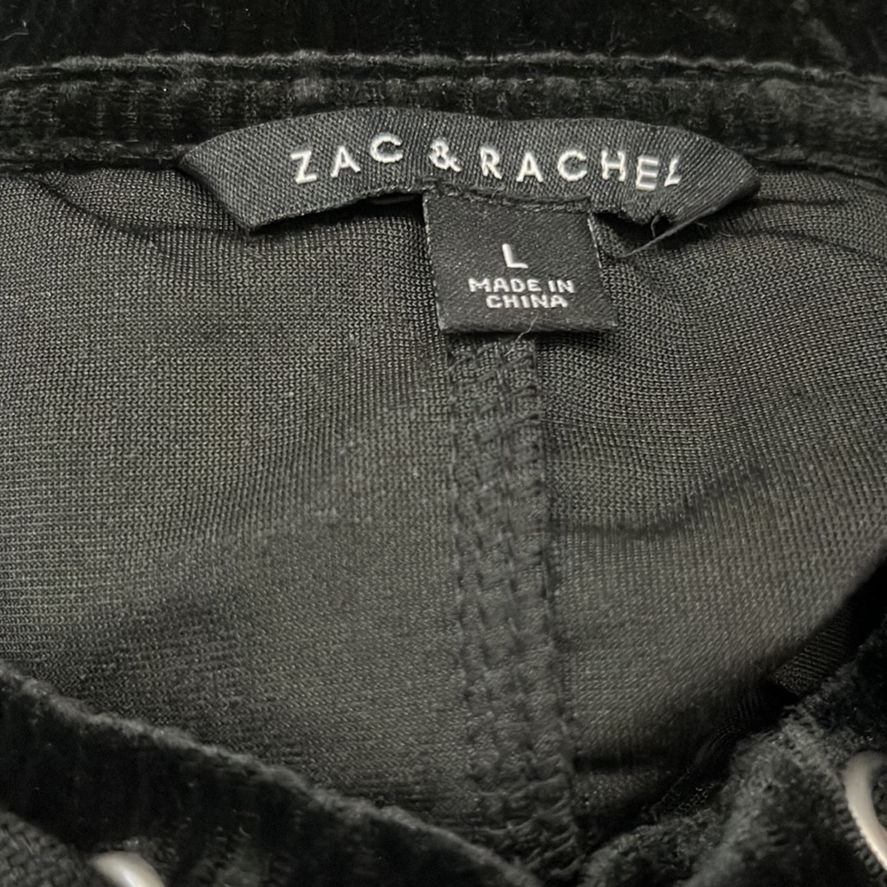 Zac & Rachel Black Ribbed Velour Long Sleeve Top - Picture 9 of 9